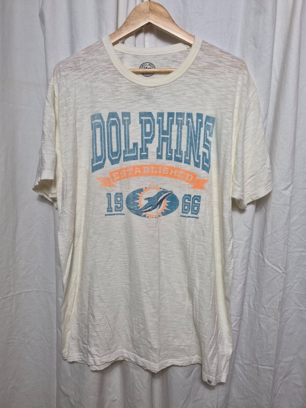Miami Dolphins 47 Brand White Lightweight XXL Football Fan Game NFL Tee